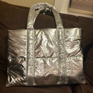 Bath & Body Works Silver Puffer Tote